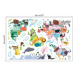 Samolepicí dekorace Dětská mapa světa zvířátka, 90 x 70 cm