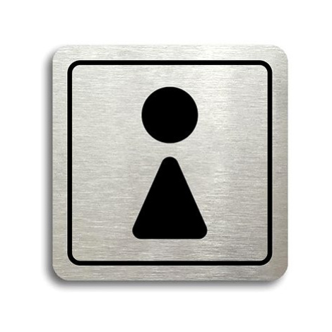 Accept Piktogram "WC ženy II" (80 × 80 mm) (stříbrná tabulka - černý tisk)