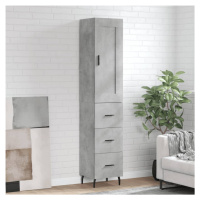 vidaXL Skříň highboard betonově šedá 34,5x34x180 cm kompozitní dřevo