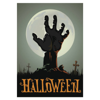 Ilustrace Halloween background with a zombie hand, il67, 26.7x40 cm