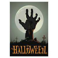 Ilustrace Halloween background with a zombie hand, il67, 26.7 × 40 cm