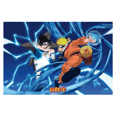 Plakát, Obraz - Naruto Shippuden - Naruto & Sasuke, (91.5 x 61 cm) ABY STYLE