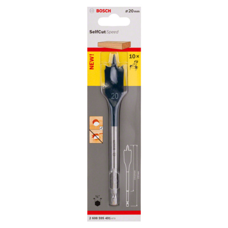 BOSCH Self Cut Speed plochý frézovací vrták 20x152mm