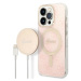 Kryt Guess Case + Charger Set iPhone 14 Pro 6,1" pink hard case 4G Print MagSafe (GUBPP14LH4EACS