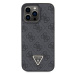 Guess PU 4G Strass Triangle Metal Logo Zadní Kryt pro iPhone 15 Pro Max Black