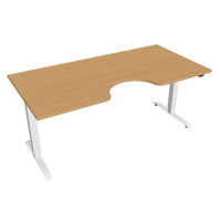 Office Pro psací stůl Hobis Motion MS ERGO 2 Šířka: 180 cm, Barva desky: buk, Barva kovu: bílá R