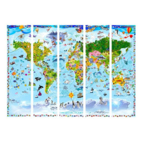 Murando DeLuxe Paraván mapa světa pro děti 5ti dílný