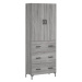 vidaXL Skříň highboard šedá sonoma 69,5 x 34 x 180 cm kompozitní dřevo