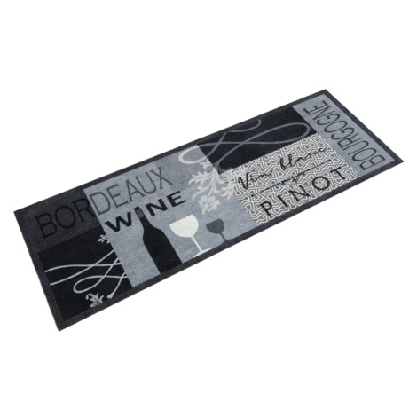 vidaXL Kuchyňský koberec omyvatelný Víno šedý 45 x 150 cm samet