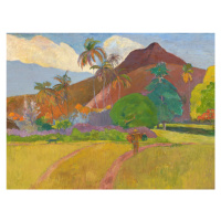 Obrazová reprodukce Bright Tahitian Landscape (Vintage Mountains) - Paul Gauguin, 40x30 cm