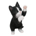 Kotě stojící/hrající si polyresin bío-černá 21cm