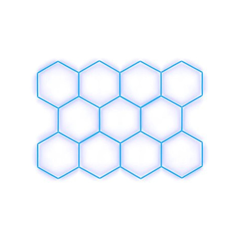Escape6 Kompletní LED hexagonové svítidlo modré, rozměr 11 elementů 336 × 238 cm