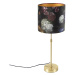 Stolní lampa zlatá / mosaz se sametovým odstínem květiny 25 cm - Parte