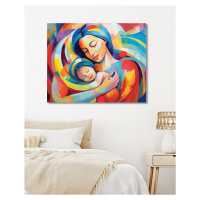 Obrazy na stěnu - Abstrakt - matka s dítětem Rozměr: 80x100 cm, Rámování: bez rámu a bez vypnutí