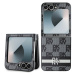 DKNY PU Leather Checkered Pattern and Stripe kryt Samsung Galaxy Z Flip 6 černý