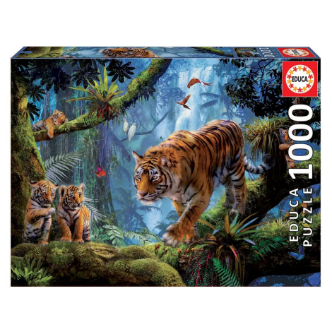 Puzzle 1000 dílků - Tygr na stromě Educa