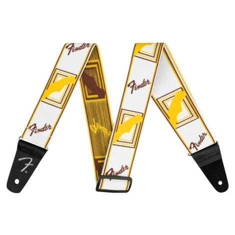 Fender Weighless Monogramm Strap White/Brown/Yellow