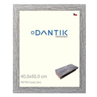 DANTIK rámeček 40 × 50, RETRO šedý sklo čiré