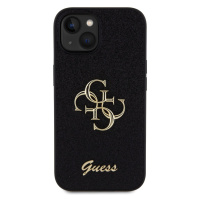 Zadní kryt Guess PU Fixed Glitter 4G Metal Logo pro Apple iPhone 13, černá