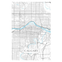 Mapa Calgary white, (26.7 x 40 cm)