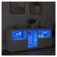 vidaXL Příborník s LED osvětlením bílý 162 x 37 x 67 cm