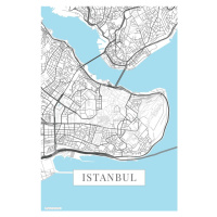 Mapa Instanbul white, (26.7 x 40 cm)