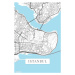 Mapa Instanbul white, 26.7 × 40 cm