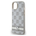 DKNY PU Leather Checkered Pattern and Stripe kryt iPhone 15 béžový