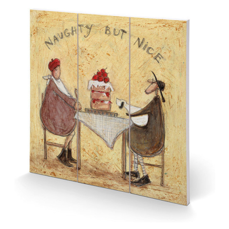 Dřevěný obraz Sam Toft - Naughty But Nice, 30 × 30 cm Pyramid