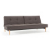 Tmavě šedá rozkládací pohovka s dřevěnou podnoží Innovation Splitback Flashtex Dark Grey