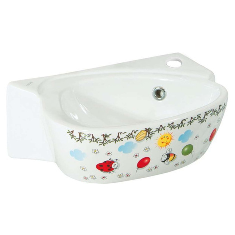 Sapho Kid - Dětské umývátko 39x29 cm, s přepadem, otvor pro baterii, barevný potisk CK035-FF