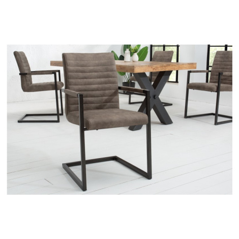 Estila Designová prošívaná židle Modern Royal tmavě šedá