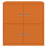 BISLEY LateralFile™ Lodge, se 4 uzamykatelnými boxy, výška vždy 375 mm, oranžová