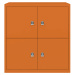 BISLEY LateralFile™ Lodge, se 4 uzamykatelnými boxy, výška vždy 375 mm, oranžová