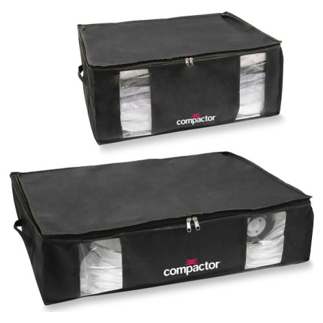 Sada 2 černých úložných boxů s vakuovým obalem Compactor XXL and Large