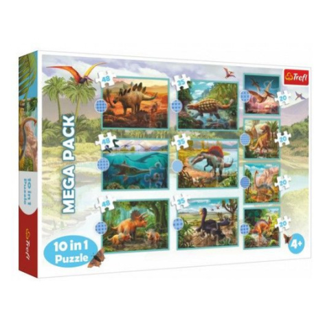 Puzzle 10v1 Seznamte se se všemi dinosaury v krabici 40x27x6cm Teddies