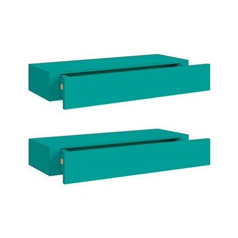 Shumee Nástěnné se zásuvkami 2 ks modrá 60×23,5×10 cm MDF, 330268
