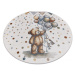 Koberec BONO 9614 medvídek / balony, krémový / světle šedý, kruh