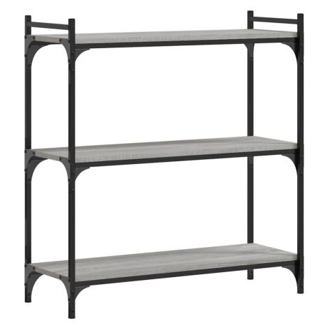 vidaXL Knihovna se 3 policemi šedá sonoma 80x30x86 cm kompozitní dřevo