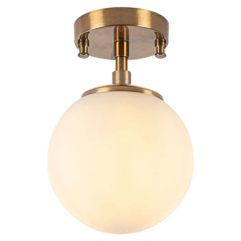Bílé/v mosazné barvě stropní svítidlo se skleněným stínidlem ø 15 cm Atmaca – Opviq lights