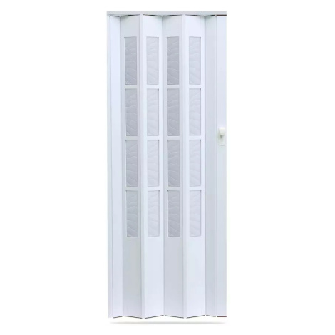 Shrnovací dveře Crystalline glass bílé 860mm BAUMAX