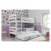 BMS Dětská patrová postel s přistýlkou Eryk 3 | bílá Barva: bílá / šedá, Rozměr: 190 x 80 cm