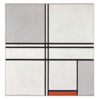 Obrazová reprodukce Composition (No. 1) Gray-Red, Mondrian, Piet, 40x40 cm