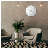 Moderní hodiny na stěnu v bílé barvě do obývacího pokoje