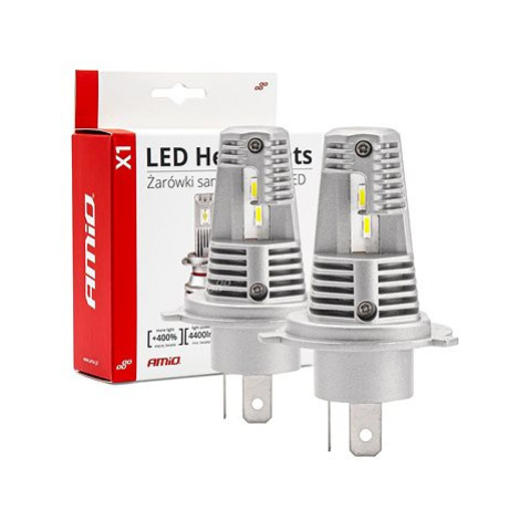 AMIO LED H4 - 40W bílá (patice P43t), sada 2 ks