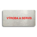 Accept Piktogram "VÝROBA A SERVIS" (160 × 80 mm) (stříbrná tabulka - barevný tisk bez rámečku)