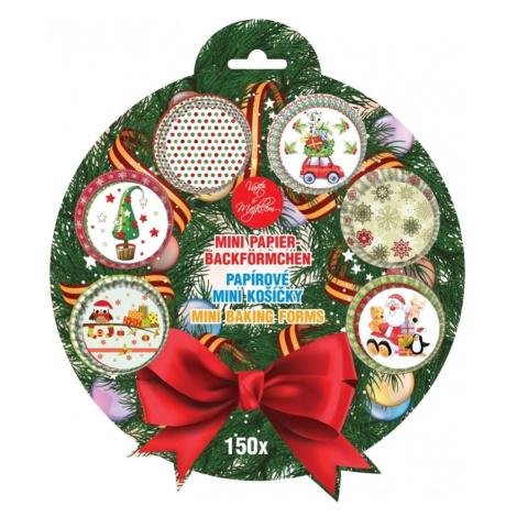 Cukrářské košíčky MINI - Vánoční dárečky - zelená sada - 150ks