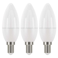 LED žárovka Emos ZQ32213, E14, 6W, svíčka, neutrální bílá, 3ks