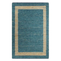 Ručně vyráběný koberec juta modrý 160x230 cm