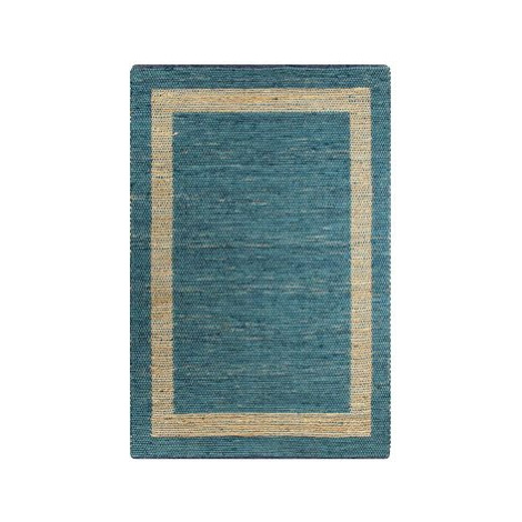Ručně vyráběný koberec juta modrý 160x230 cm SHUMEE